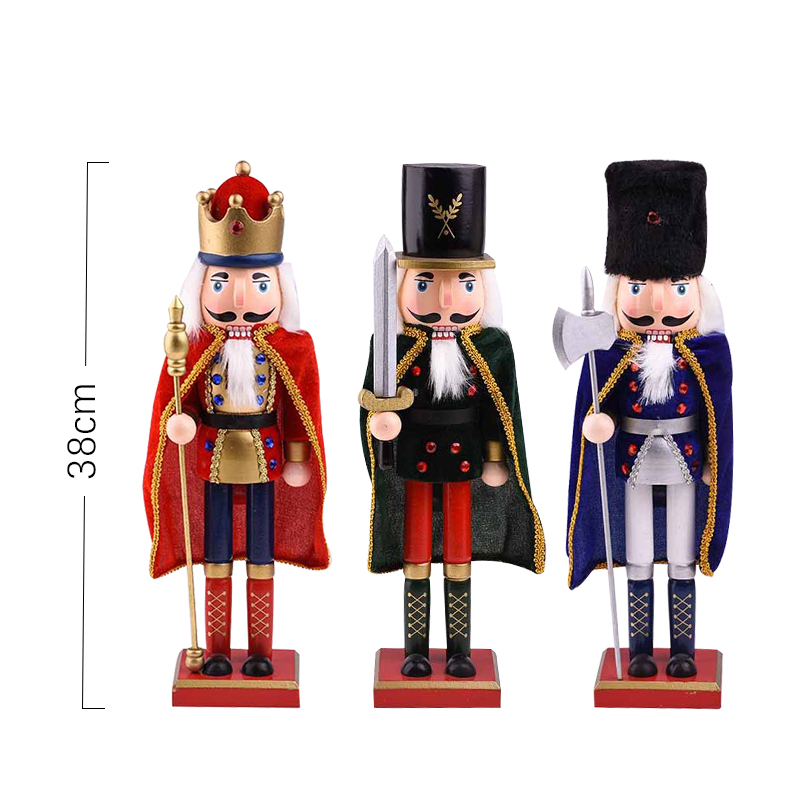 Búp Bê Gỗ Óc Chó 38cm Dùng Trang Trí Nhà Cửa Dịp Giáng Sinh