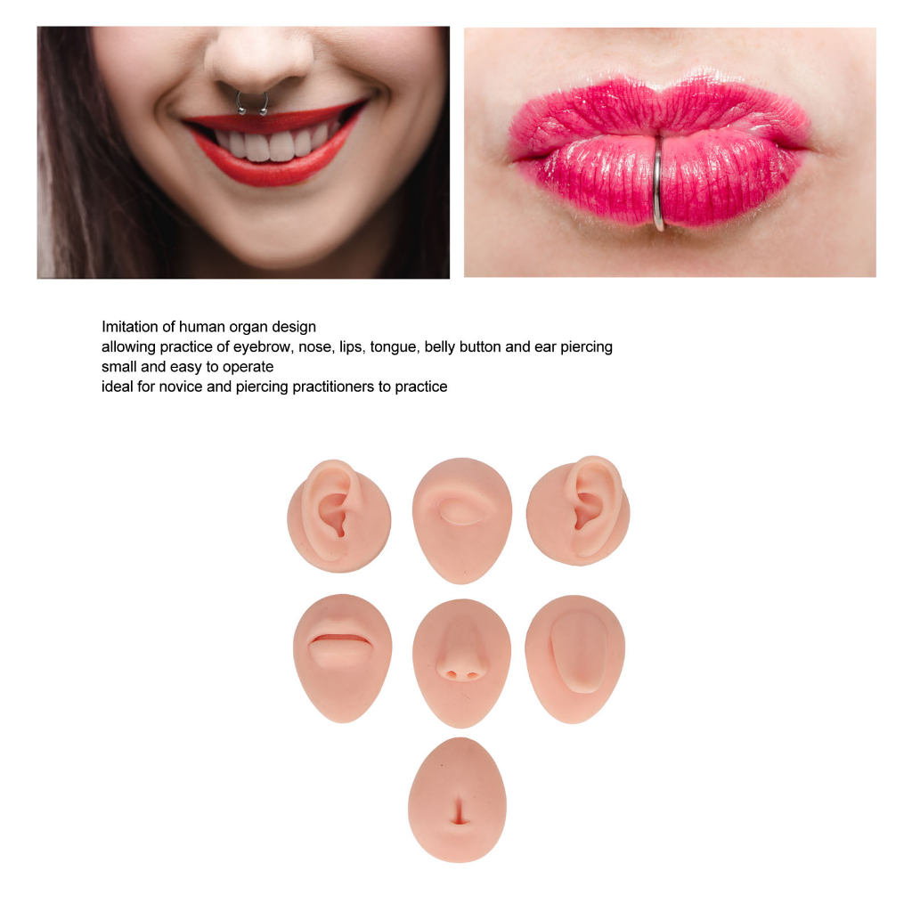 Maynee Phòng Thân Thực Hành Mô Hình Phỏng Silicone Tai Mắt Mũi Miệng Lưỡi Và Bụng Mẫu Cho Người Mới Khuyên snowa