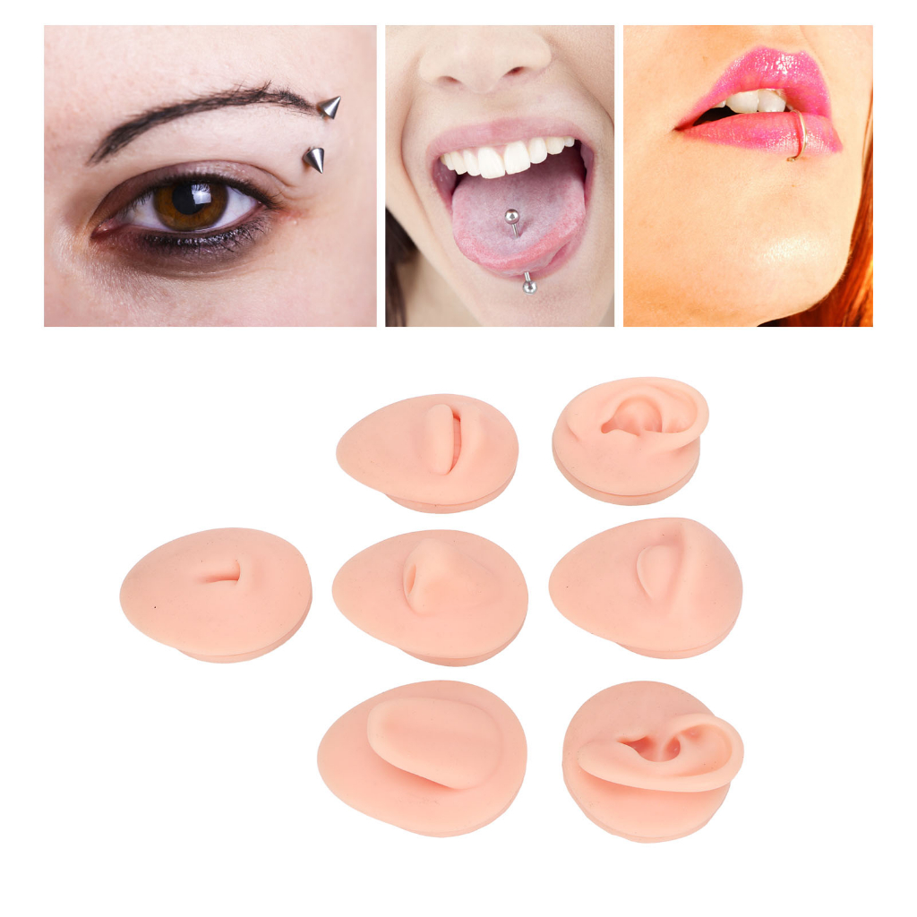 Maynee Phòng Thân Thực Hành Mô Hình Phỏng Silicone Tai Mắt Mũi Miệng Lưỡi Và Bụng Mẫu Cho Người Mới Khuyên snowa