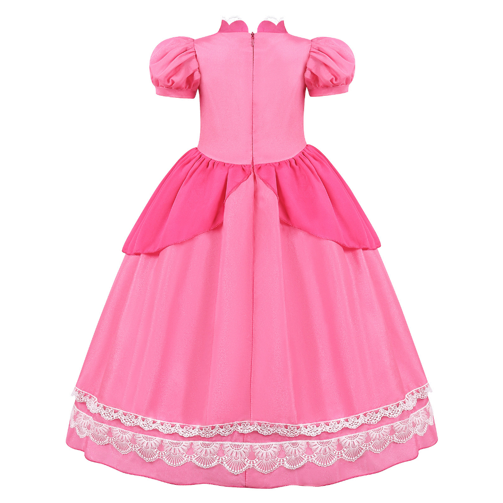 Trẻ em mùa hè peach princess dress mario nhập vai halloween trang phục cô gái váy hồng váy biểu diễn