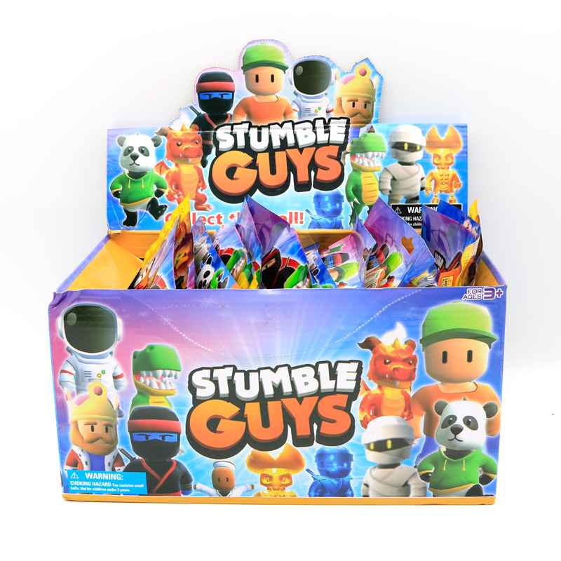 Ngẫu nhiên 1pack stumble guys figure game toy phiên bản q búp bê mô hình pvc có thẻ bức tượng hành động trẻ em xmas quà tặng sinh nhật