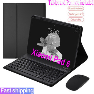 Vỏ xiaomi mi pad 6 có bàn phím cho xiaomi mipad 6 pro 11 inch da từ tính có thể tháo rời bàn phím bluetooth vỏ bọc chuột