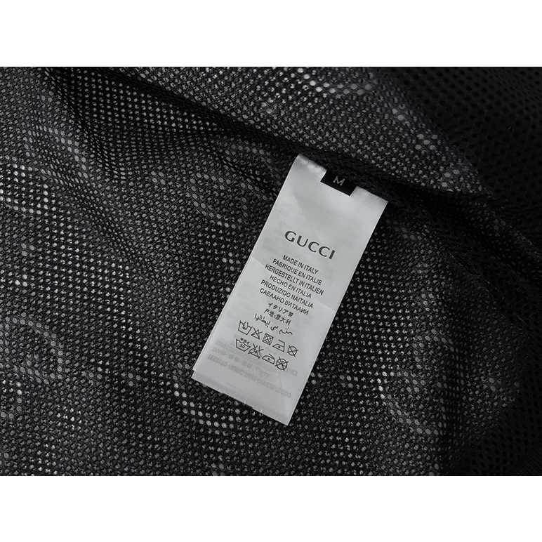 Gucc1 thời trang gg vải jacquard tối đôi jacquard lưới thể thao unisex áo khoác dây kéo
