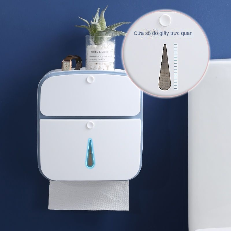 Hộp giấy vệ sinh treo tường-mounted đục lỗ giấy không thấm nước giấy vệ sinh cuộn giấy kệ nhà vệ sinh