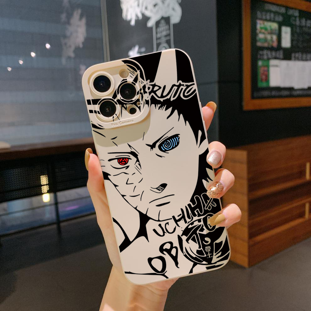 Đối với samsung galaxy s22 plus note 20 ultra s21 fe s20 naruto uchiha obito square edge cover full len protective case