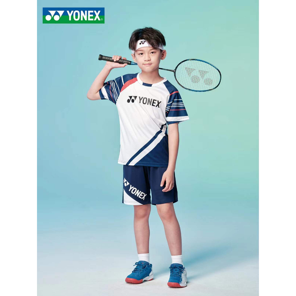 Dòng thi đấu cầu lông yonex spring / summer mới của hàn quốc hàng đầu cho nam và nữ hút ẩm nhanh khô thể thao áo tập trẻ em tay ngắn