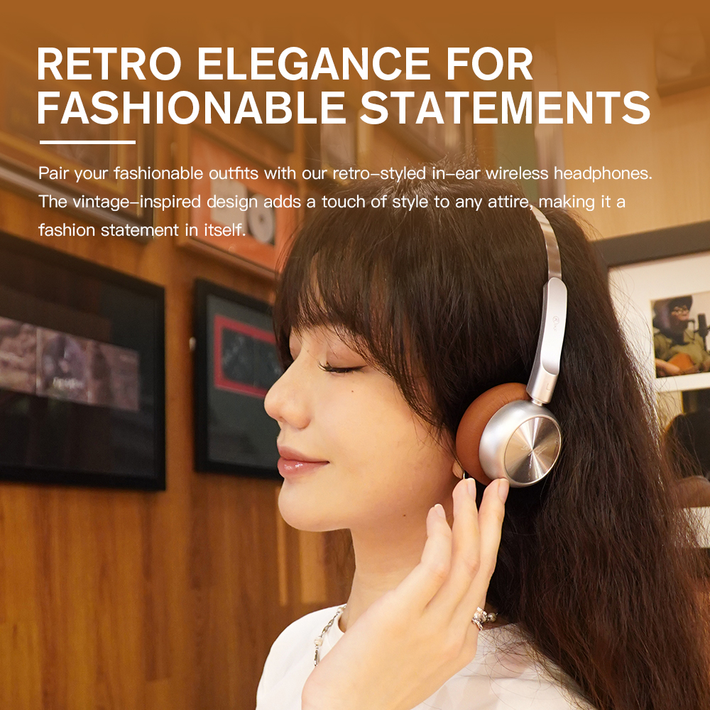 Tai Nghe Không Dây iKF R1 Kết Nối Bluetooth 5.3 Âm Thanh HiFi 60 Tiếng Tích Hợp Micro Phong Cách Retro