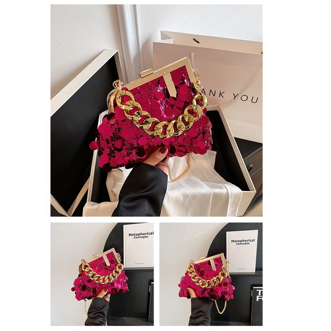 Túi Đeo Chéo Đính Kim Tuyến Lấp Lánh Thời Trang Mới 2023 Dành Cho Nữ