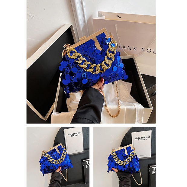 Túi Đeo Chéo Đính Kim Tuyến Lấp Lánh Thời Trang Mới 2023 Dành Cho Nữ