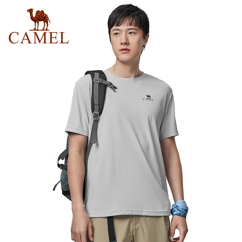 Camel outdoor mountaineering quick-drying jacket nam cổ tròn thể thao t-shirt