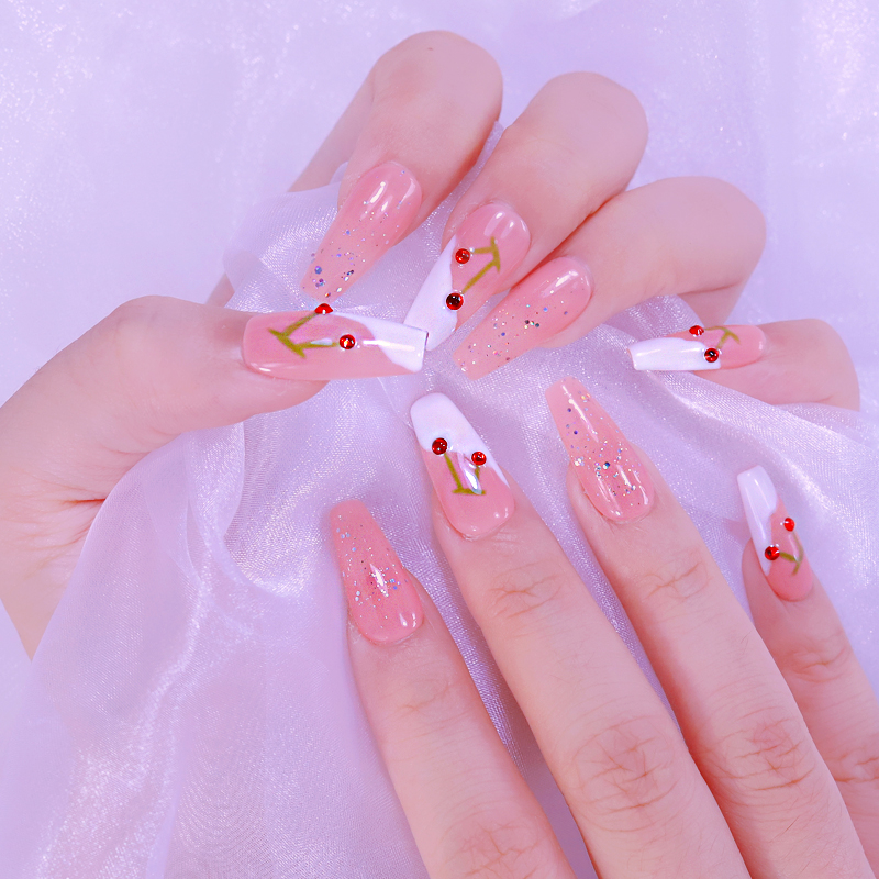 Móng Tay Giả Họa Tiết Da Rắn Trang Trí Móng Tay Giả Bộ Móng Tay Giả Dài Hoàn Thiện