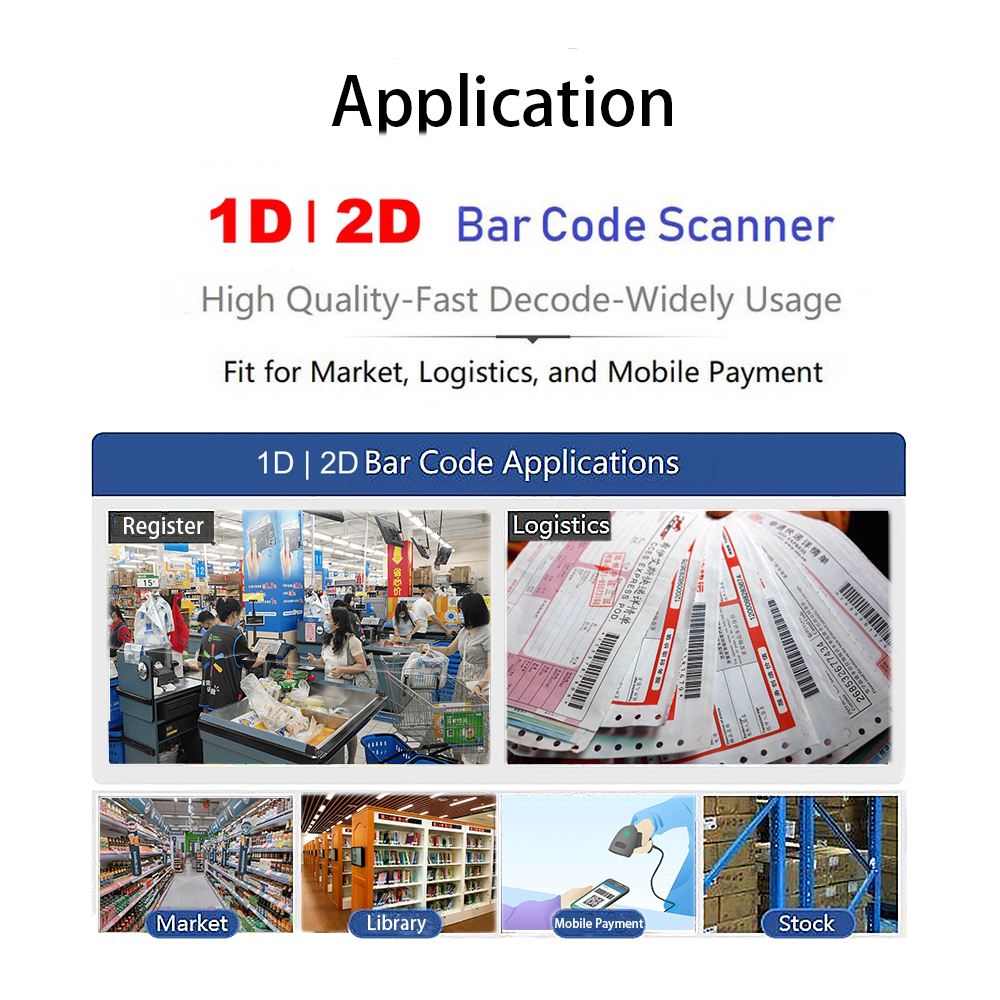 Siêu thị tự động quét đầu đọc mã vạch máy quét mã vạch 1d 2d mã qr máy quét mã thanh toán