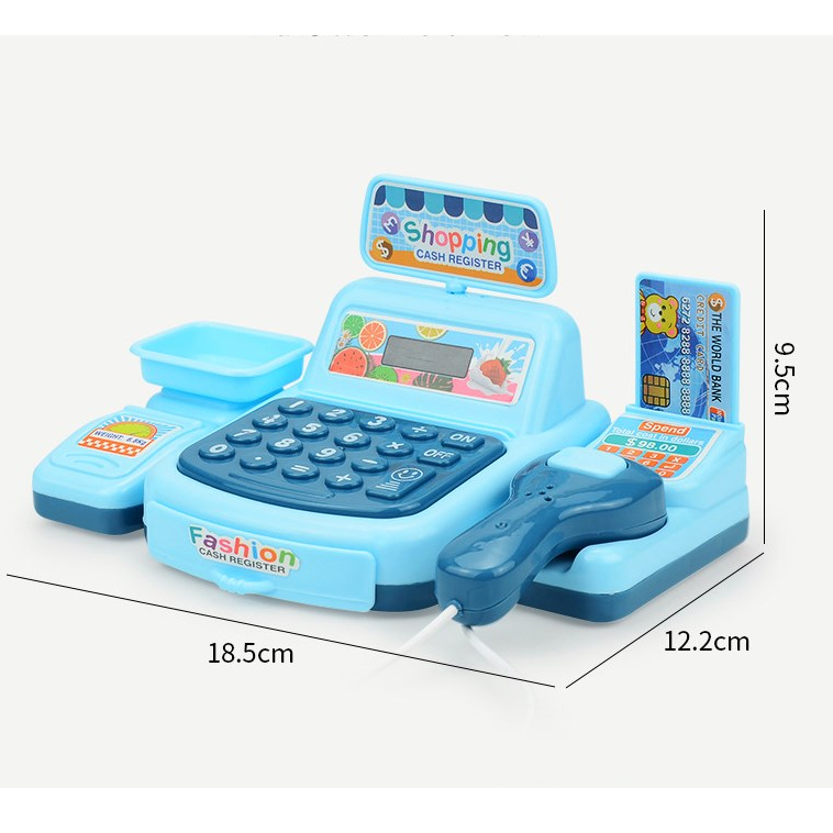 Mô hình máy tính tiền cửa hàng tiện lợi mini trẻ em mô phỏng máy tính tiền siêu thị đồ chơi nhà chơi