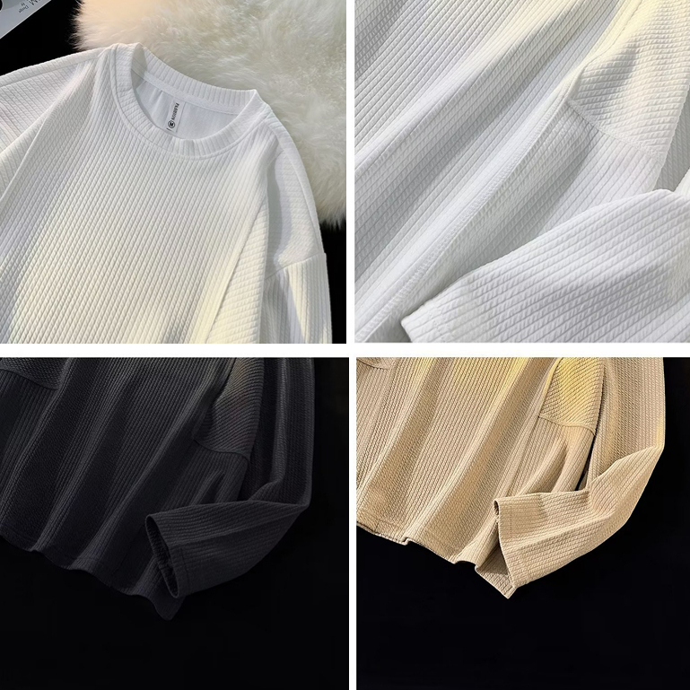 Áo Sweater Màu Trơn Cổ Tròn Dáng Rộng áo sweater nam Phong Cách Hàn Quốc áo sweater nữ Thời Trang SweatShirts Nam Nữ