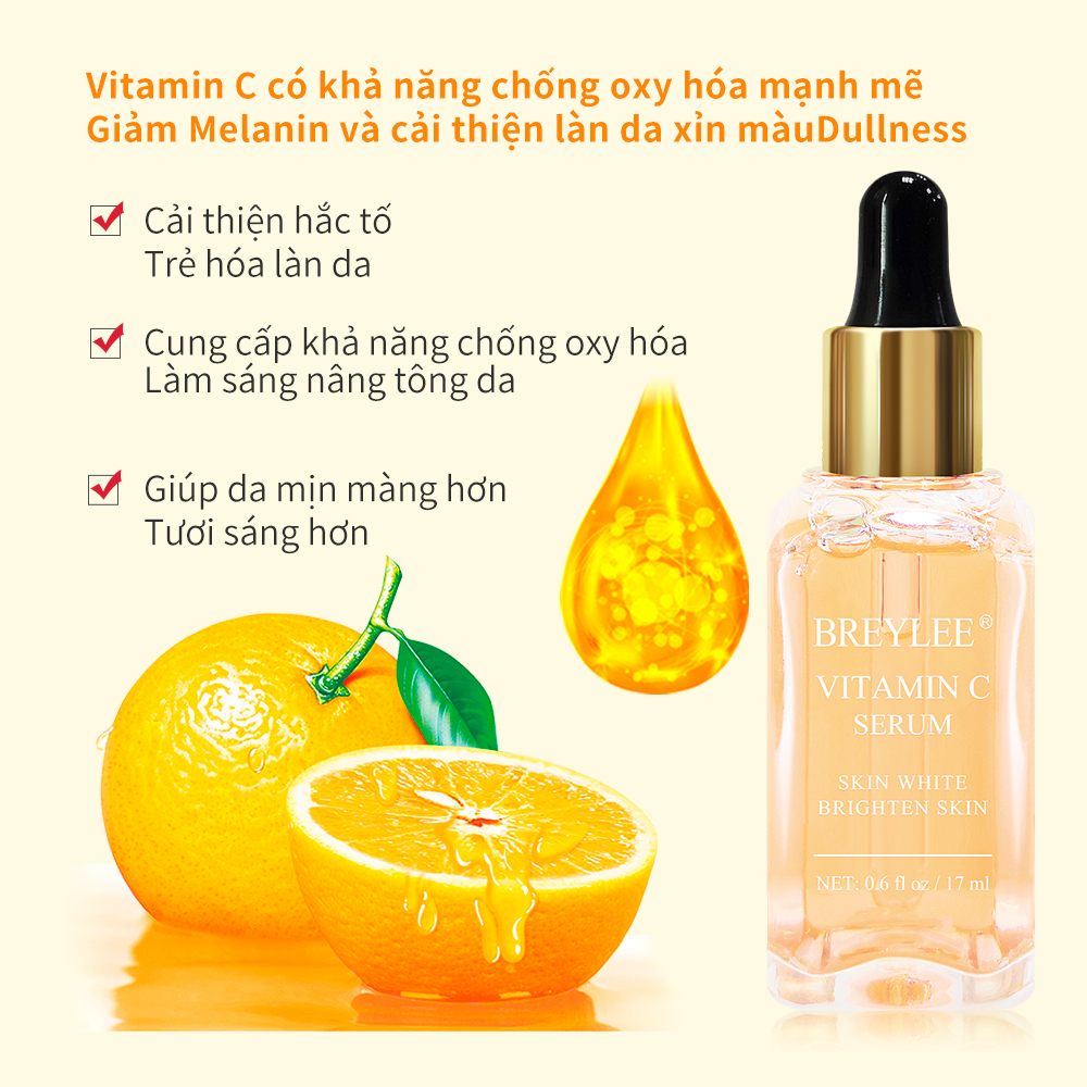 Serum Vitamin C Breylee Làm Trắng Sáng Se Khít Thu Nhỏ Lỗ Chân Lông 17ml