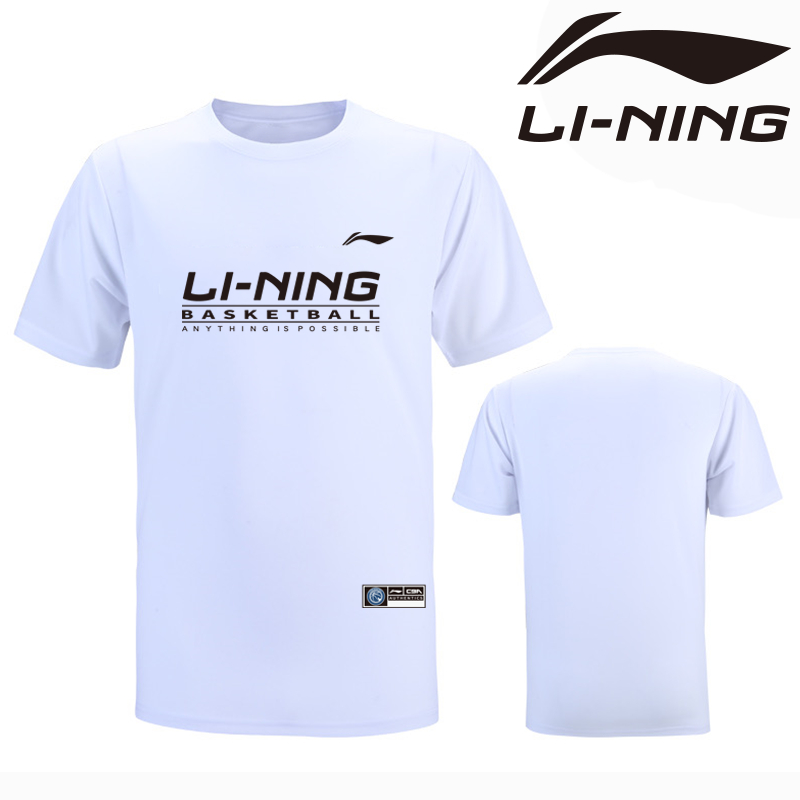 Li ning 2023 áo cầu lông mới nam nữ màu rắn logo văn hóa áo sơ mi ngắn tay áo t-shirt thanh thiếu niên chất lượng cao cuộc thi thể thao huấn luyện t-shirt