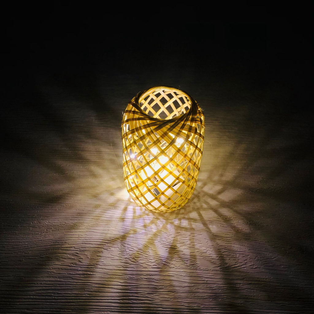 Đèn tre dệt trung thu bóng râm mặt dây chuyền che đèn trang trí đèn lồng treo