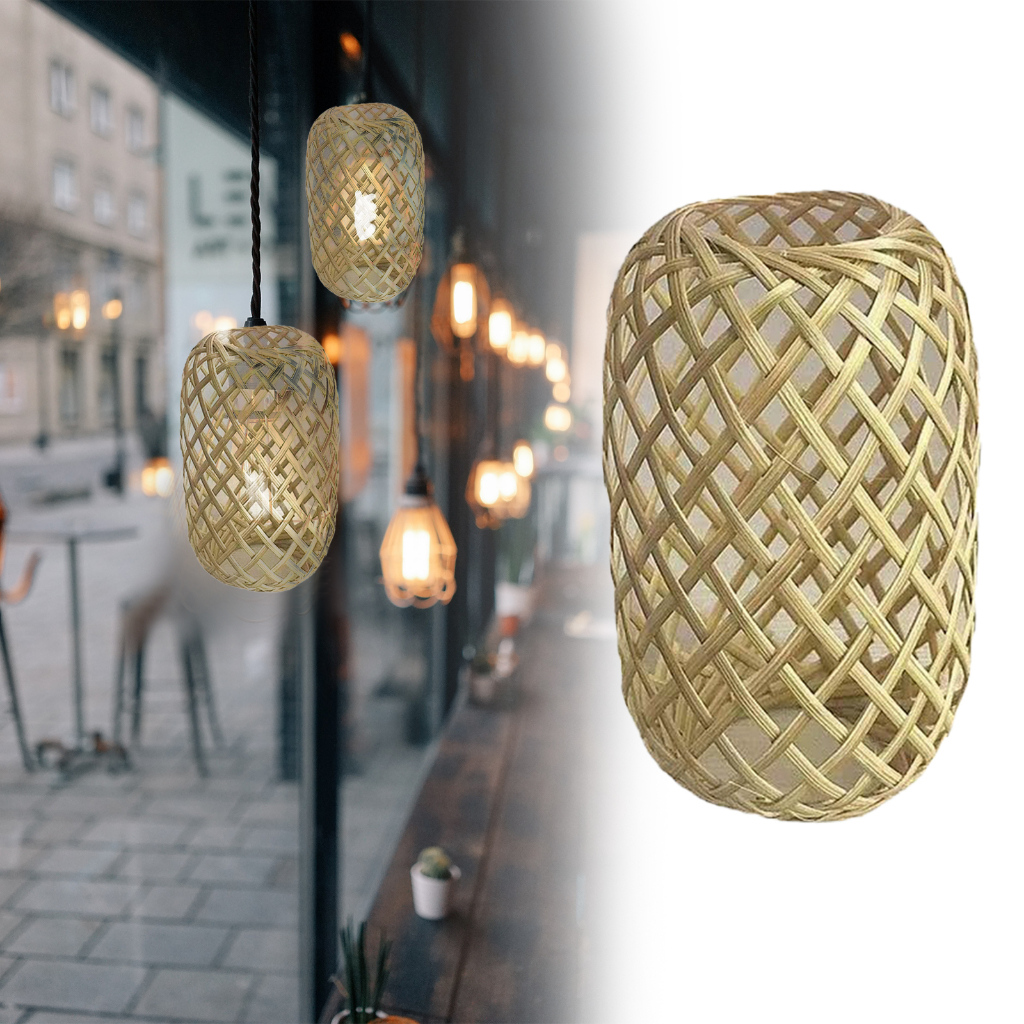 Đèn tre dệt trung thu bóng râm mặt dây chuyền che đèn trang trí đèn lồng treo