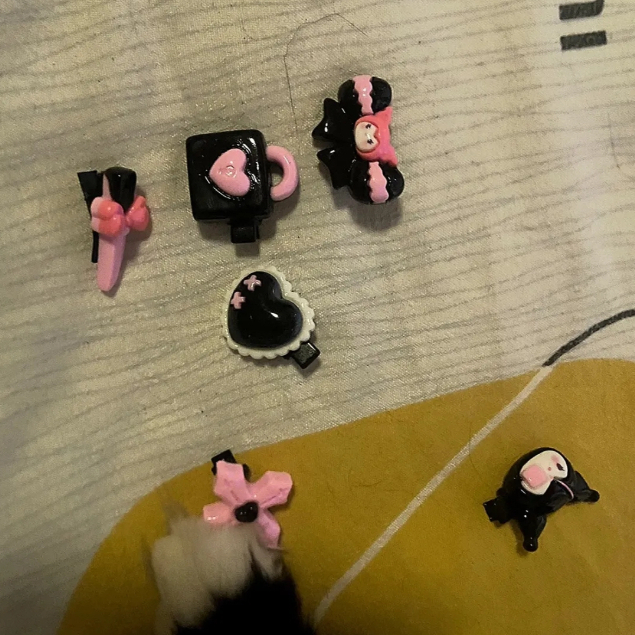 Bộ kẹp tóc kuromi màu hồng đen dễ thương ins sweet cool girl nhật bản phụ kiện tóc hoạt hình nhỏ