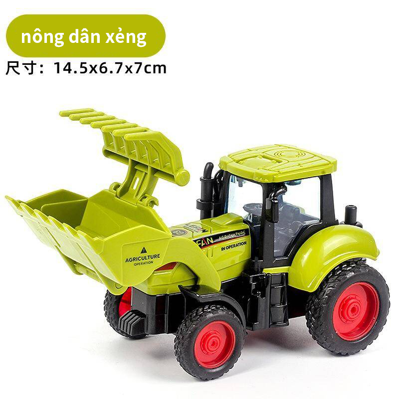 Trẻ em nông dân xe tải máy kéo xe quán tính vận chuyển gặt đập mô hình xe bé trai đồ chơi xe kỹ thuật