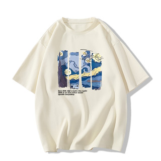 Áo thun SELVZE cotton tinh khiết ngắn tay dáng rộng in họa tiết phong cách hip hop giản dị thời trang mùa hè oversize