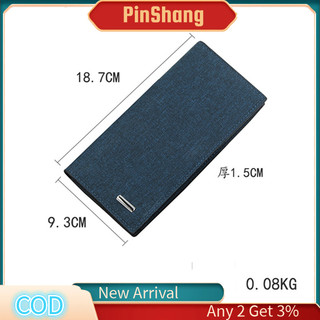 Ví nam dài PinShang bằng vải canvas siêu bền có ngăn đựng thẻ