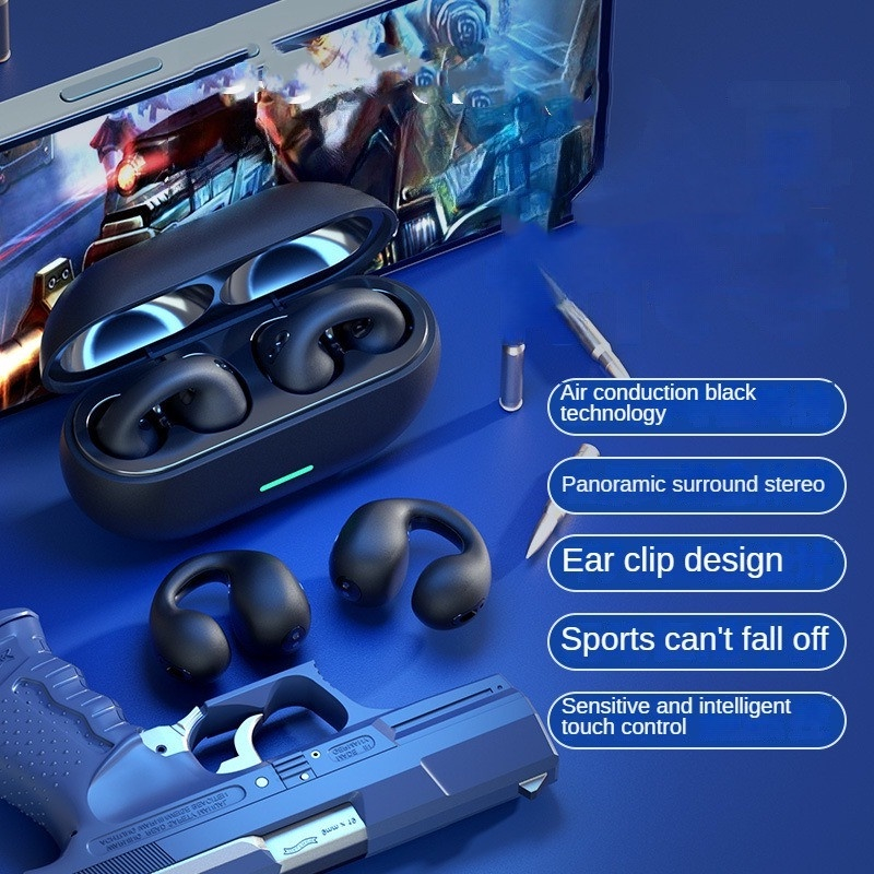 Tai nghe không dây bluetooth 5.3 kẹp tai mô hình kẹp tai lái xe bone tai nghe huấn luyện thể thao tai nghe không dây t75