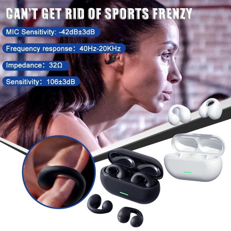 Tai nghe không dây bluetooth 5.3 kẹp tai mô hình kẹp tai lái xe bone tai nghe huấn luyện thể thao tai nghe không dây t75
