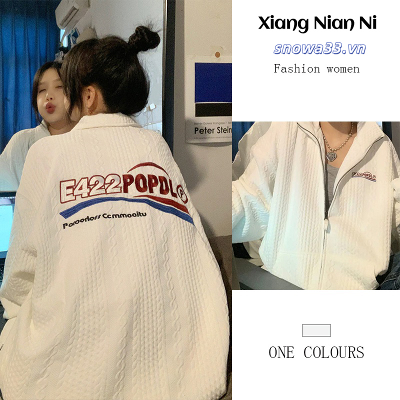 Áo khoác len XIANG NIAN NI dáng rộng thời trang xuân thu oversize
