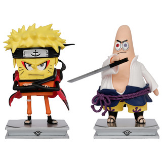 14 cm anime naruto hình spongebob squarepants cosplay uzumaki naruto patrick star uchiha sasuke pvc action figures bộ sưu tập mô hình búp bê đồ chơi