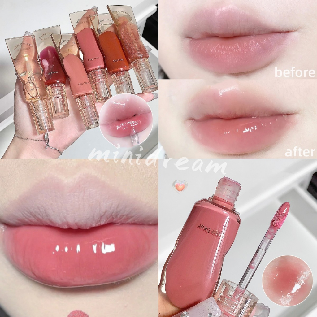 Son bóng Minijumie GEGE BEAR hiệu ứng gương lâu trôi dưỡng ẩm 3g Lấp Lánh Nuôi Dưỡng Môi Lâu Trôi Trọng Lượng