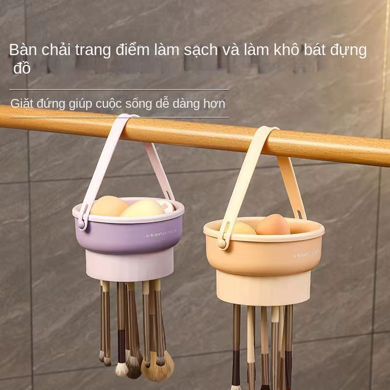 Beauty egg makeup brush làm sạch bát đĩa dung tích lớn xô làm sạch dụng cụ tiện dụng làm sạch bát đĩa làm khô bát đĩa ba-trong-một rửa bát