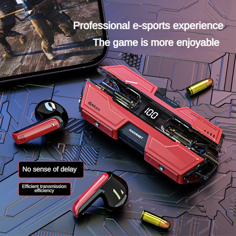 Gm20 tws game tai nghe bluetooth thiết kế tàu vũ trụ tai nghe không dây in-ear tai nghe âm thanh nổi bass có mic