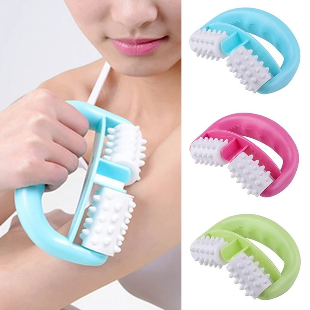2 bánh xe v-shaped massager con lăn làm dịu cơ bắp cánh tay