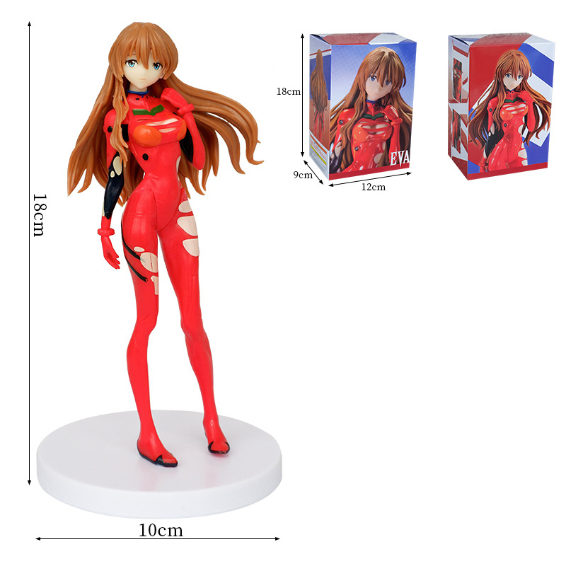 18cm neon genesis evangelion eva đồ chơi anime kawaii ayanami rei asuka langley soryu mari makinami hành động hình búp bê mô hình trang trí trên bàn