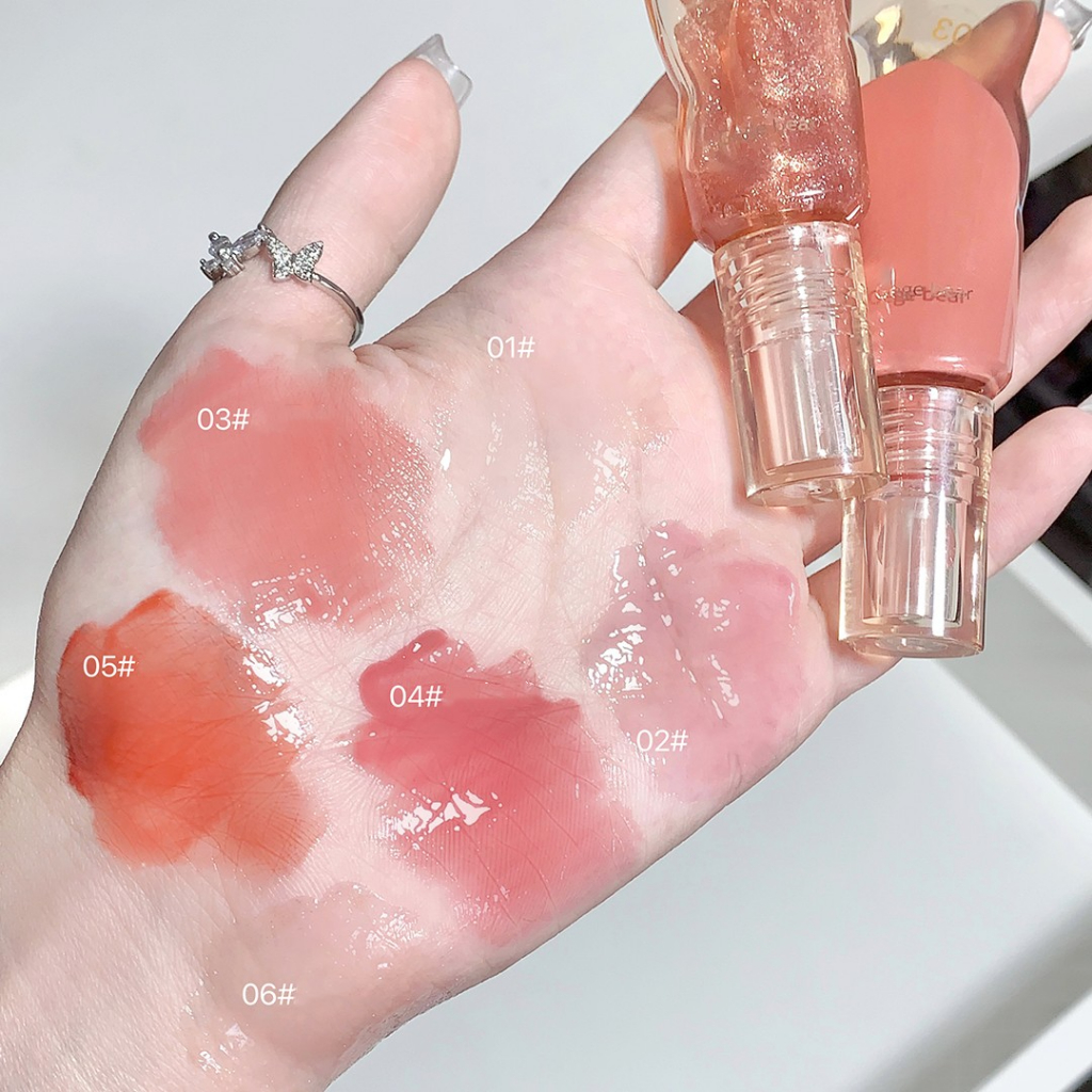 Son bóng Minijumie GEGE BEAR hiệu ứng gương lâu trôi dưỡng ẩm 3g Lấp Lánh Nuôi Dưỡng Môi Lâu Trôi Trọng Lượng