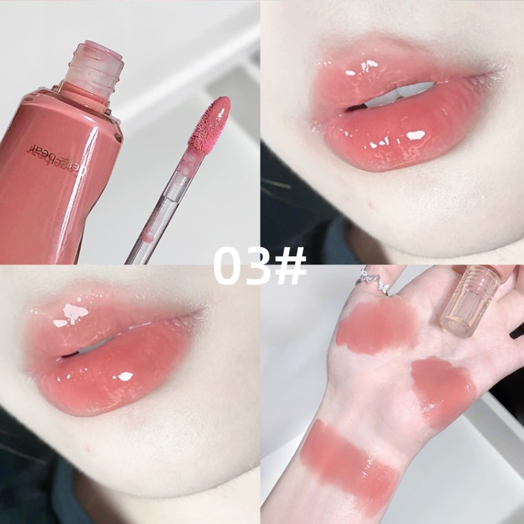 Son bóng Minijumie GEGE BEAR hiệu ứng gương lâu trôi dưỡng ẩm 3g Lấp Lánh Nuôi Dưỡng Môi Lâu Trôi Trọng Lượng