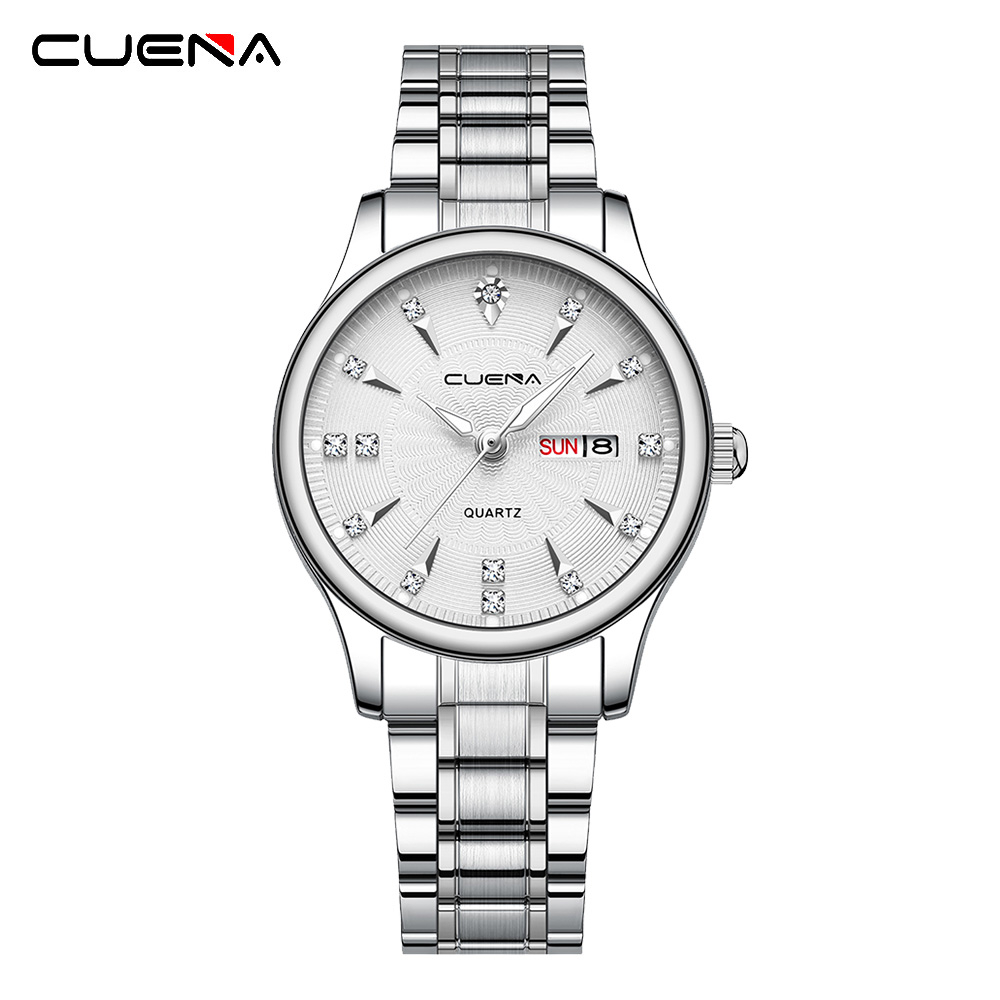 Cuena new ladies watch thương hiệu ban đầu thời trang sang trọng kinh doanh thông thường thạch anh tương tự thép không gỉ 3atm chống thấm nước 6085