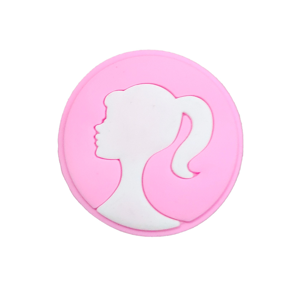 Hot jibbitz 1 cái màu hồng cô gái barbie phim hoạt hình crocs bùa giày ghim phụ kiện trang trí dép dép khóa trẻ em quà tặng