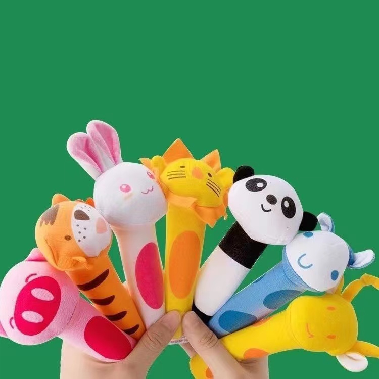 Động vật đồ chơi trẻ em mềm mại sang trọng bàn giao bb sounder bell, bb stick đồ chơi trẻ em plush rattle bb stick