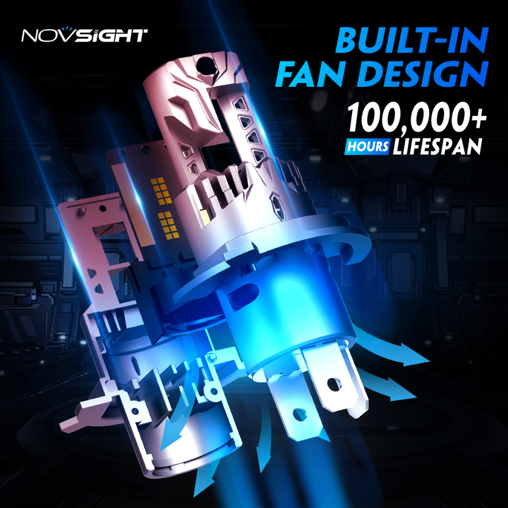 Novsight Bộ 2 Đèn Pha LED N66 H4 H11 H7 9005 9006 1: 1 80W 15000LM 6500K Siêu Sáng Cho Xe Hơi