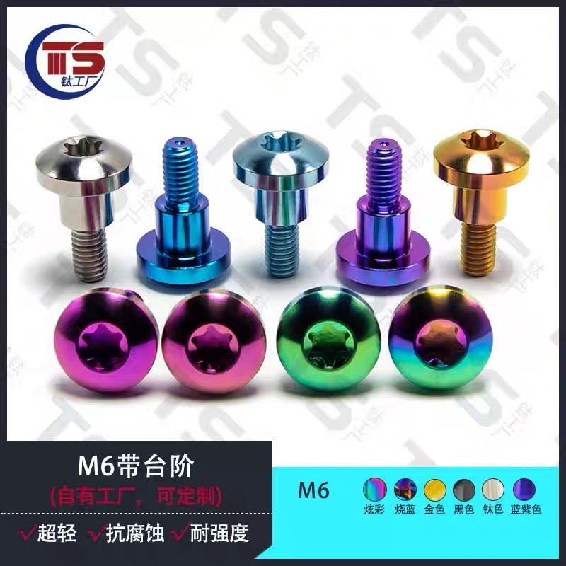Ts titanium factory m6 với các bước bên trong torx titanium hợp kim vít sửa đổi xe máy