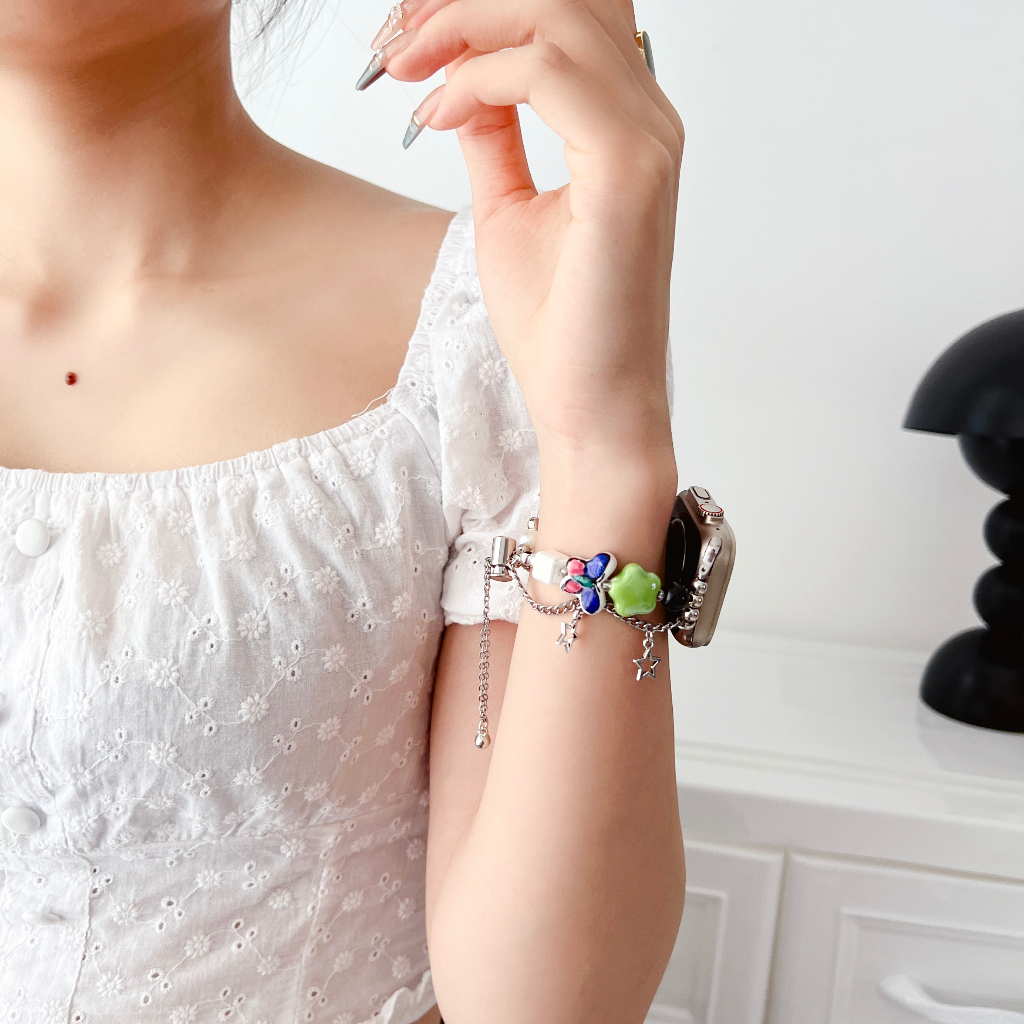 Dây đeo màu kẹo dễ thương cho apple watch 41mm 44mm 42mm 40mm 40mm