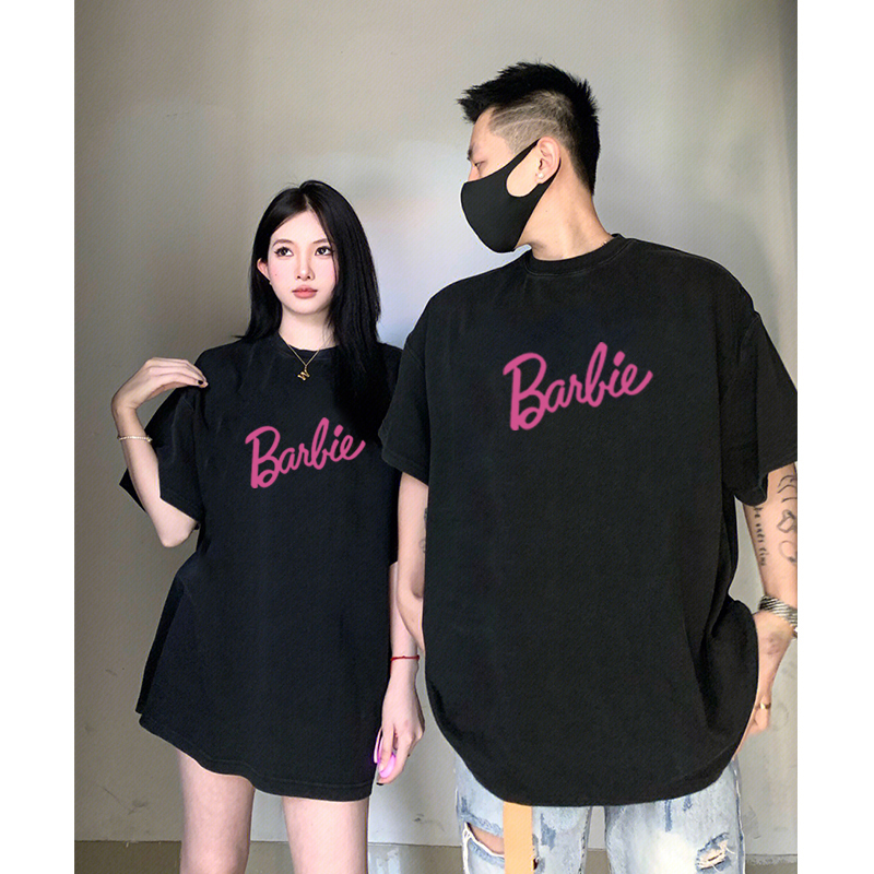 Ihkke Barbie áo thun trung niên nữ áo thun unisex form rộng 100% cotton  Áo Thun 100% cotton Thời Trang vintage Cho Cặp Đôi