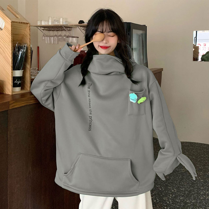 Áo sweater XIANG NIAN NI lông cừu dày dáng rộng thời trang Hàn Quốc thu đông cho nữ