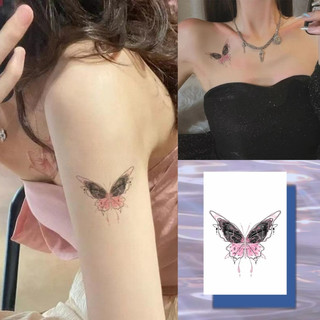 Cánh màu hồng hình bướm hình xăm cô gái sexy cánh tay xương đòn hình xăm không thấm nước hình xăm dán kéo dài 7 ngày hình xăm giả tạm thời