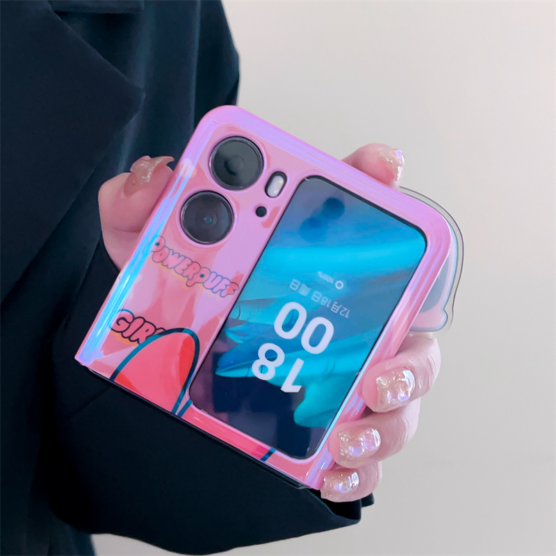 Đối với oppo find n2 màn hình có thể gập lại chống rơi vỏ bảo vệ find n2flip cặp đôi vỏ điện thoại vỏ có thể gập lại phim hoạt hình dễ thương anime eye bracket bracelet