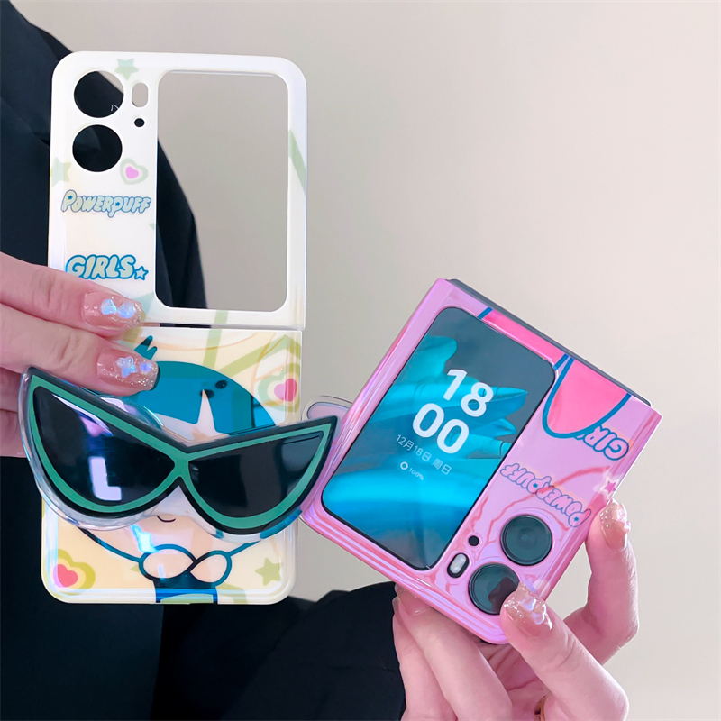 Đối với oppo find n2 màn hình có thể gập lại chống rơi vỏ bảo vệ find n2flip cặp đôi vỏ điện thoại vỏ có thể gập lại phim hoạt hình dễ thương anime eye bracket bracelet