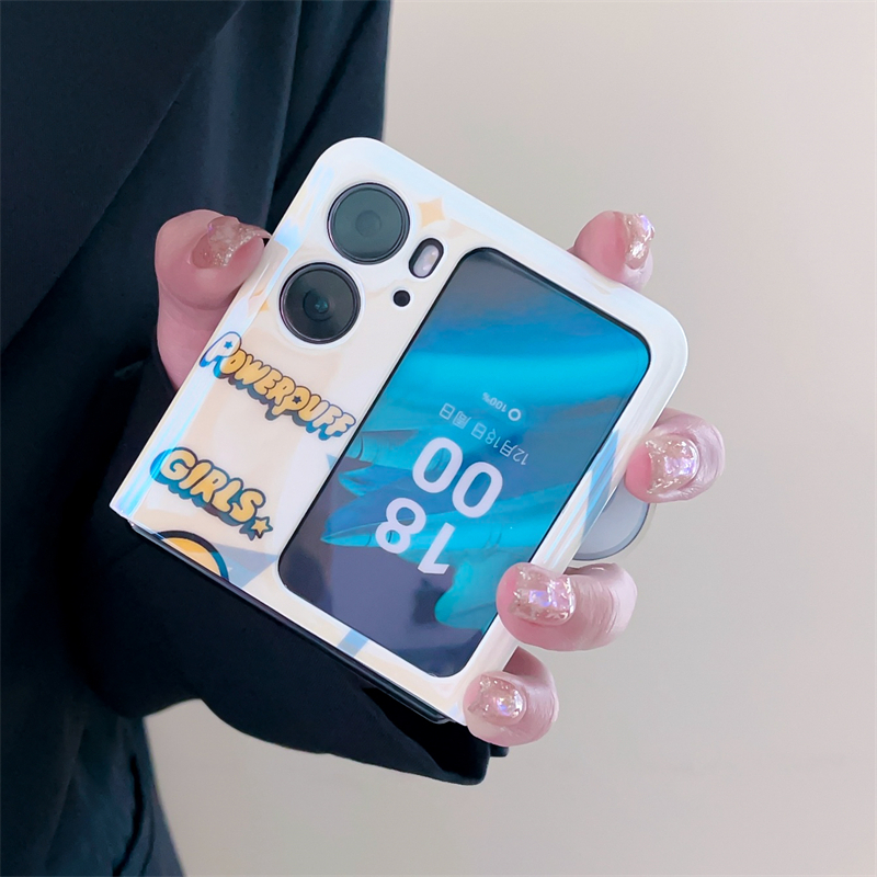 Đối với oppo find n2 màn hình có thể gập lại chống rơi vỏ bảo vệ find n2flip cặp đôi vỏ điện thoại vỏ có thể gập lại phim hoạt hình dễ thương anime eye bracket bracelet