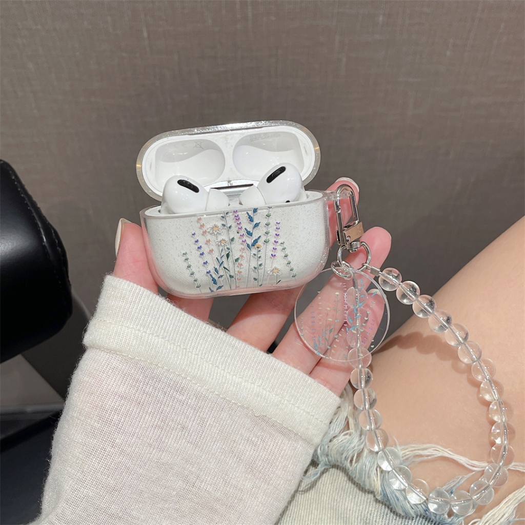 One Vỏ Bảo Vệ Hộp Sạc Tai Nghe airpods pro2 pro airpods 1 / 2 airpods 3 Hình Bó Hoa Lấp Lánh Dễ Thương Ốp